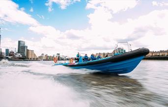 ThamesJet Speedboat Ride in action on river Thames